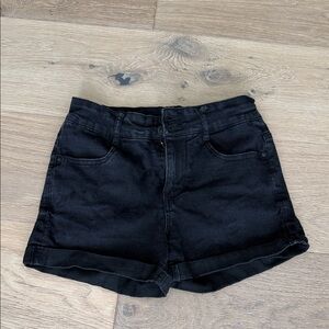 Wallflower Black Cuffed Denim Shorts